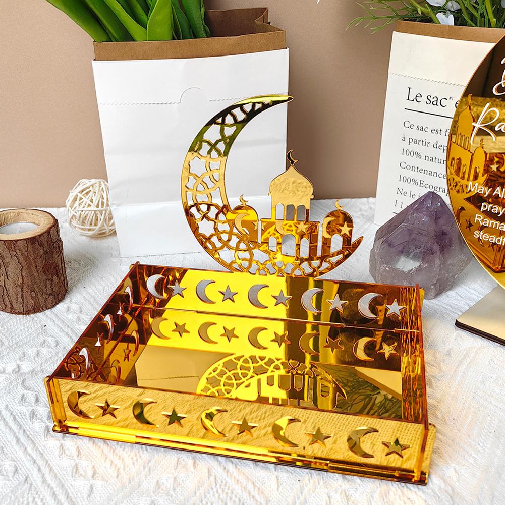 Eid Mubarak Dessert Tray Ramadan Moon Star Plate Tray Islamic Muslim Festival