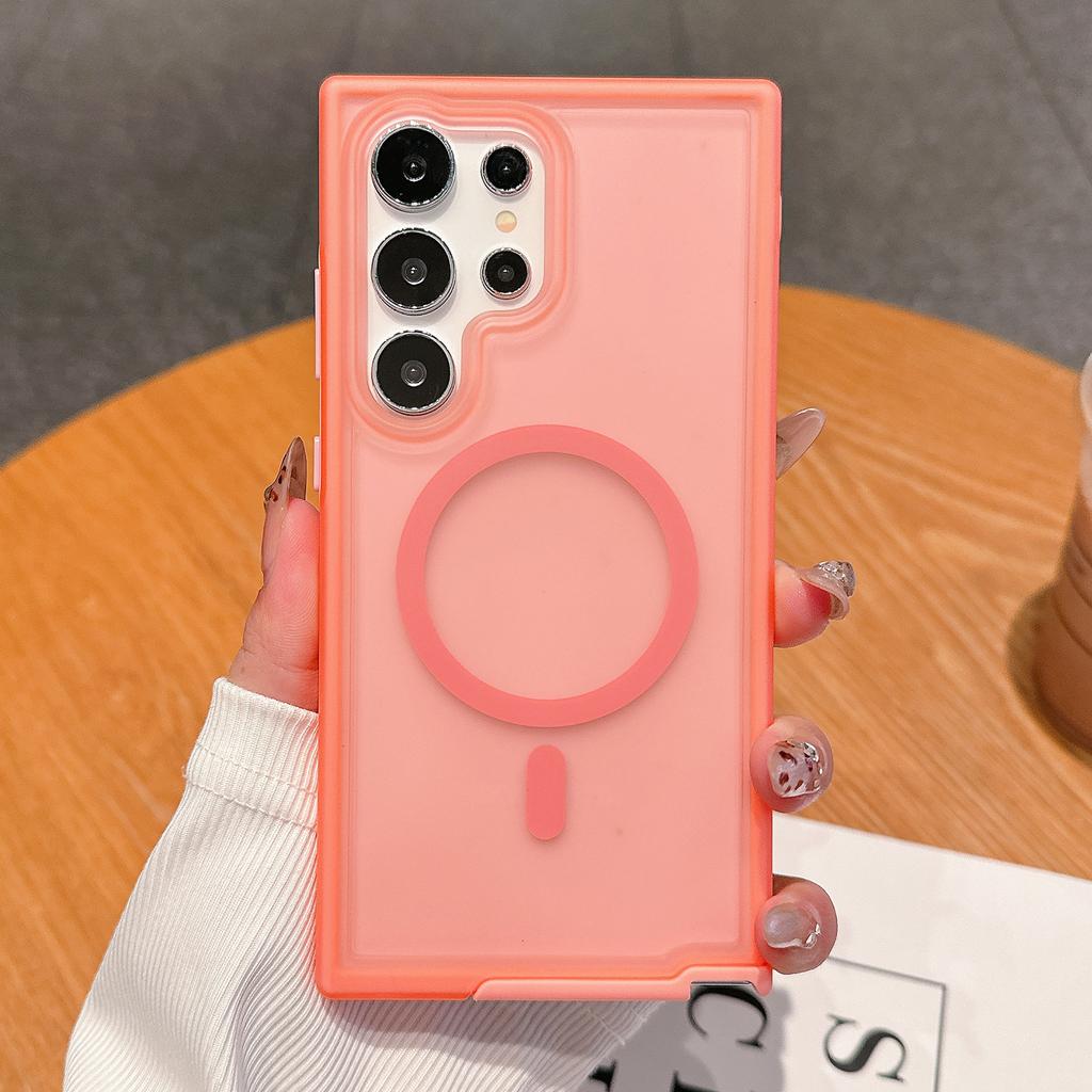 Für Samsung Galaxy S24 Ultra Hülle Kompatibel mit MagSafe Skin Touch TPU+PC Phone Back Cover