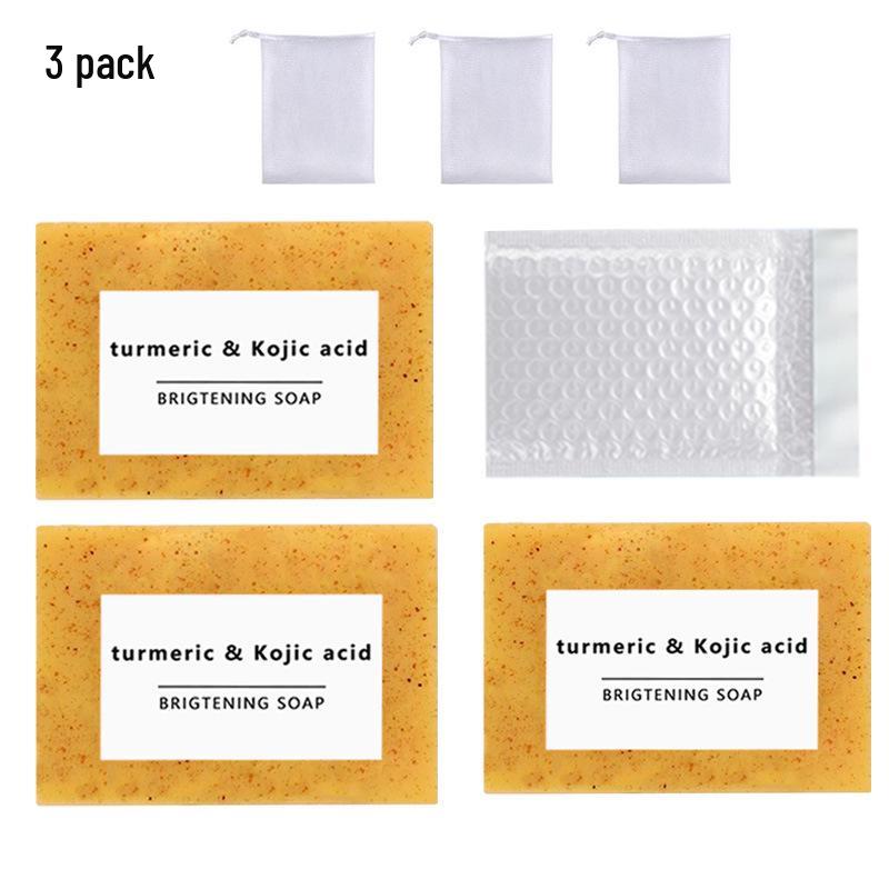 TK Style European and American Turmeric, Lemon, Kojic Acid, and Ginger Handmade Granular Soap for Bathing and Face Washing