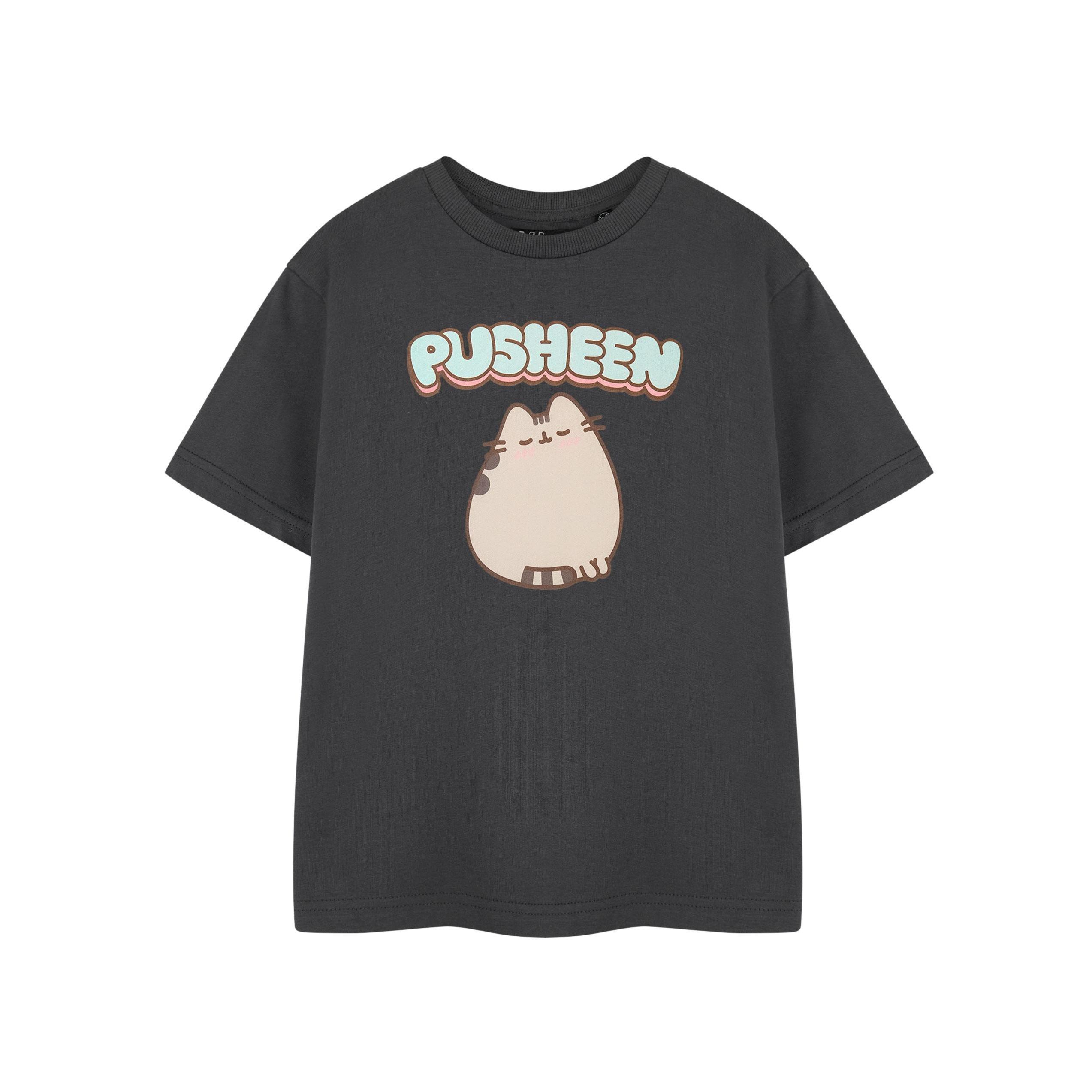 Pusheen Girls Blush Short-Sleeved T-Shirt 11-12 houtskool