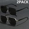 2pcs Semi-Rimless Fashion Glasses for Men Women Perfect for Summer Parties Casual Streetwear Holiday Gifts