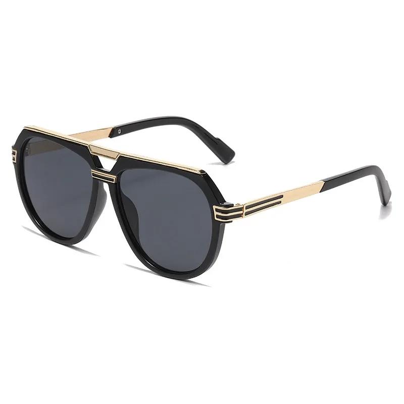 New Fashion Big Frame Sunglasses Men Women Square Metal Retro Vintage Sun Glasses High Quality UV Protection
