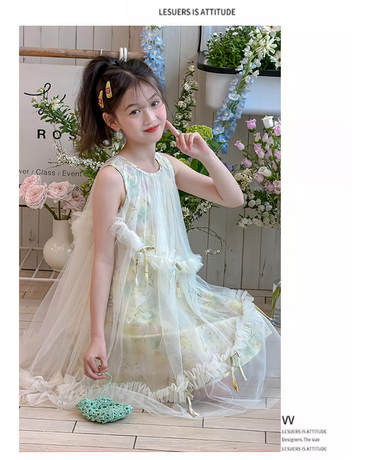 Girls' Summer Dress Princess Dress 2026 New Dress Girls' Summer Vest Dress Children's Summer Dress Long Dress