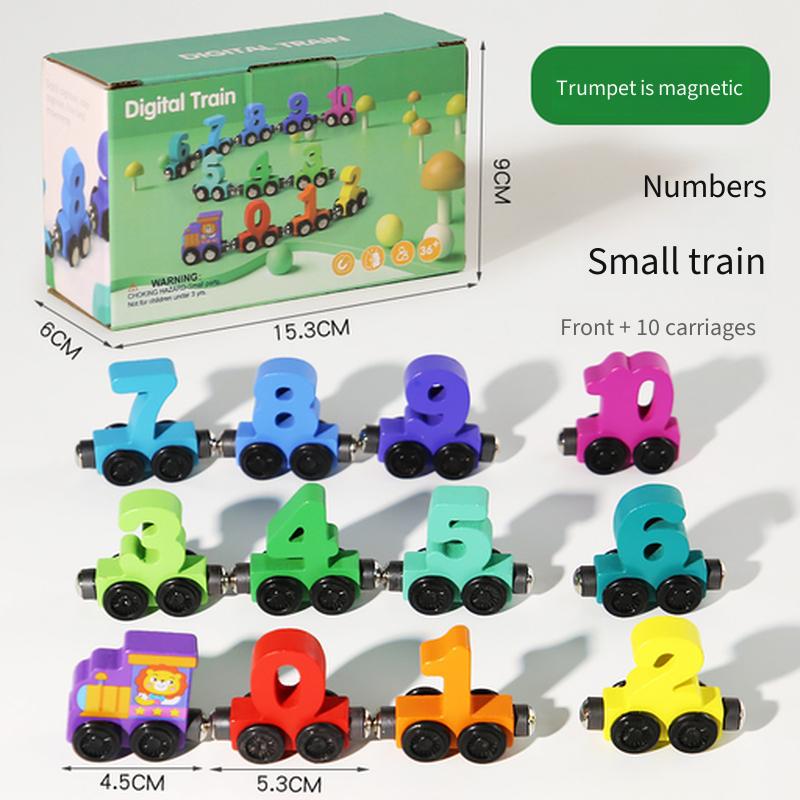 Magnetische Zahlenzug Spielzeug für Kinder, Pädagogische Magnetische Bausteine, Steckspielzeug für Kleinkinder Jungen Mädchen Alter 1-6