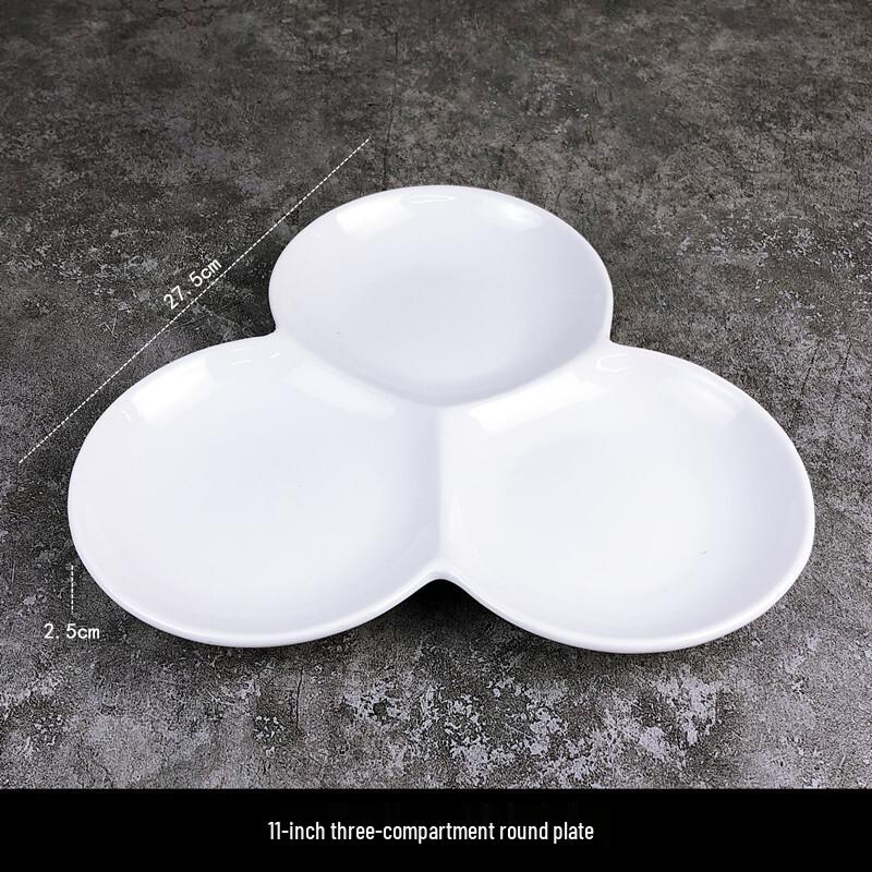 Qianxing Ceramic 3-Compartment Round Plate