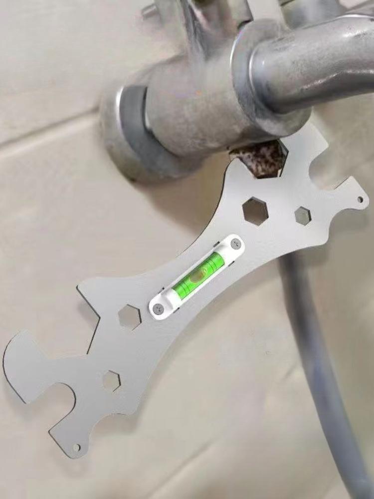 Special Wrench Tools with Level Shower Faucet Installation Bathroom Multifunctional Level Wrench Ruler Distance Measuring Tool