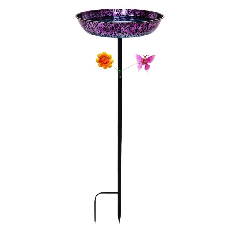 

Weather Resistant Outdoor Bird Bath 34 Inch Metal Construction Great For Welcoming Wild Birds 1