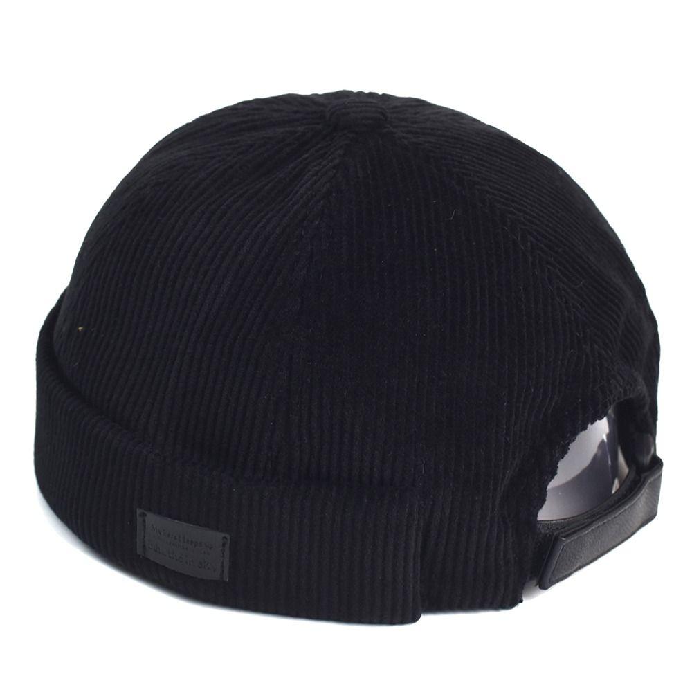 Adjustable Brimless Cap Soft Corduroy Dome Hat Casual Beanie Hat  Street Fashion Matching
