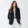 Women's Gray Suit Jacket - Autumn/Winter 2025 Casual Socialite Style with High Design Sense