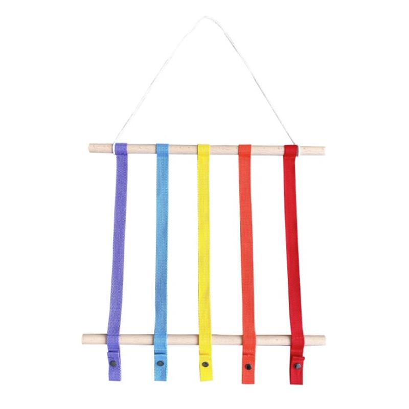 Woven Wooden Sticks Storage Belt Holder Hairpin Hair Clips Headbands Organizer for Teenager Girls Headwear Wall Hanging