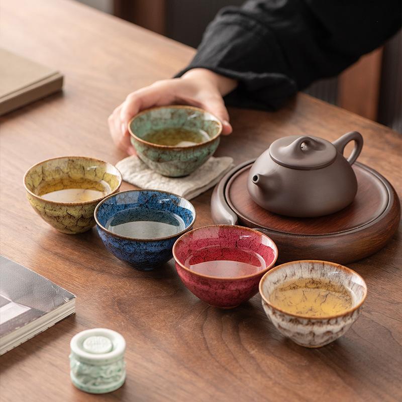 Boutique Kiln-changed Tea Cup Master Teacup Ceramic Kung Fu Tea Set Tea Bowl Set Household Gifts Jianzhan Wuxing Cup