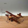 Retro Aircraft Handicraf Wooden Airplane Model,Vintage Biplane Model Desktop Decoration Photo Props
