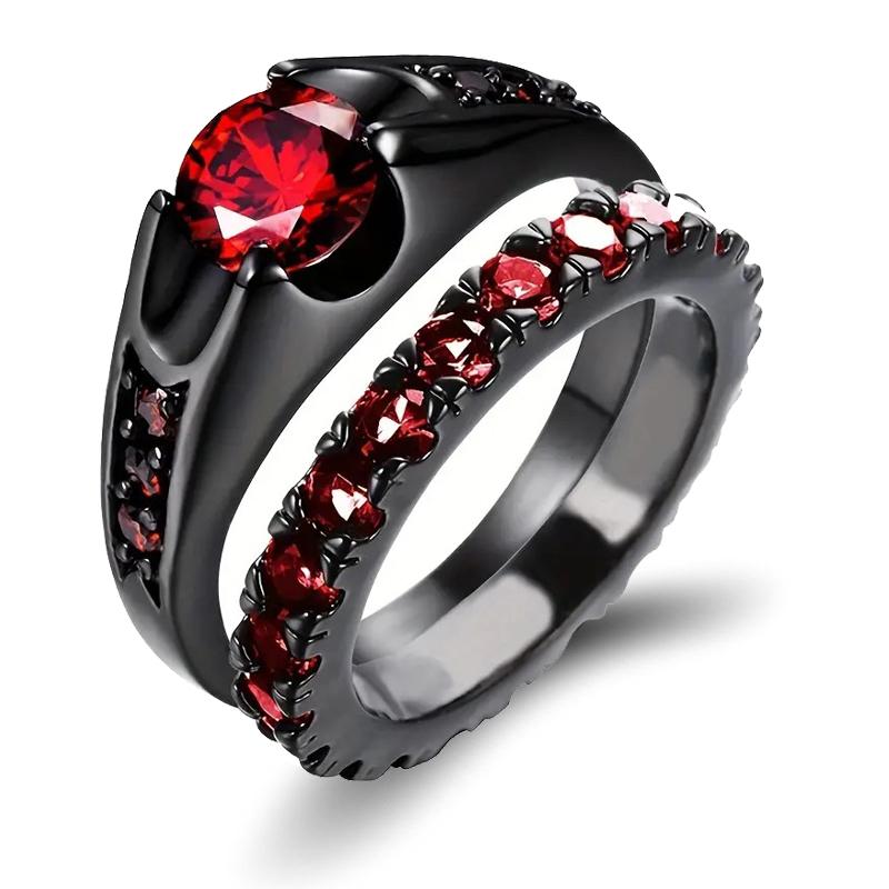

Модные парные кольца Женские кольца с красными стразами и цирконием Мужские кольца из нержавеющей стали с кельтским драконом Обручальное кольцо Ювелирные изделия 10