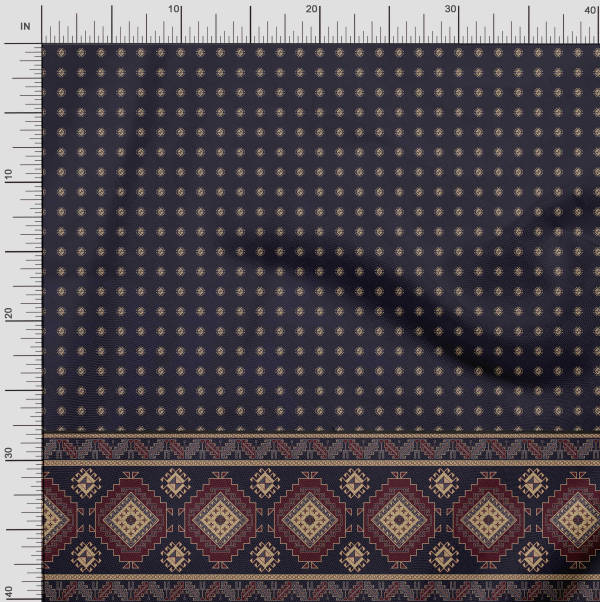 Soimoi Japonská krepdešínová saténová látka Aztécký panelová tištěná látka 1 metr 42 palců