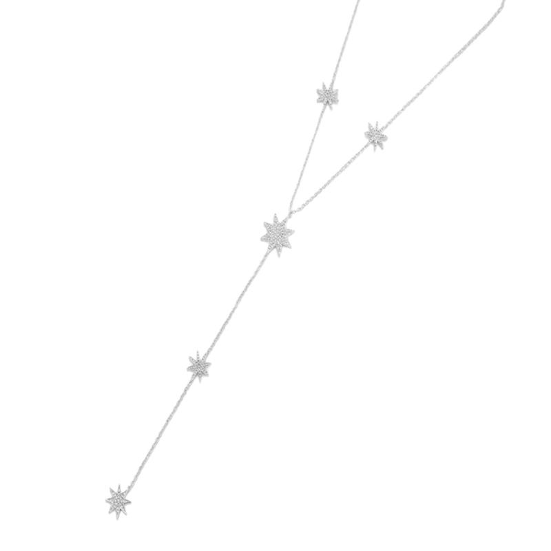 Stylish Meteors Inspired Long Necklace Sophisticated Long Necklace With Meteors And Crosses Details Neck Chain Accessory