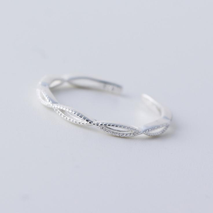 PONYKISS Sterling Silver Hollow Heart Geometric Rings for Women Minimalist Trendy Fine Opening Accessories