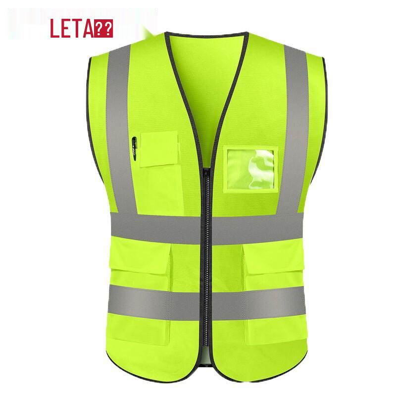 LETA Multi-Pocket Fluorescent Reflective Safety Vest Industrial Product