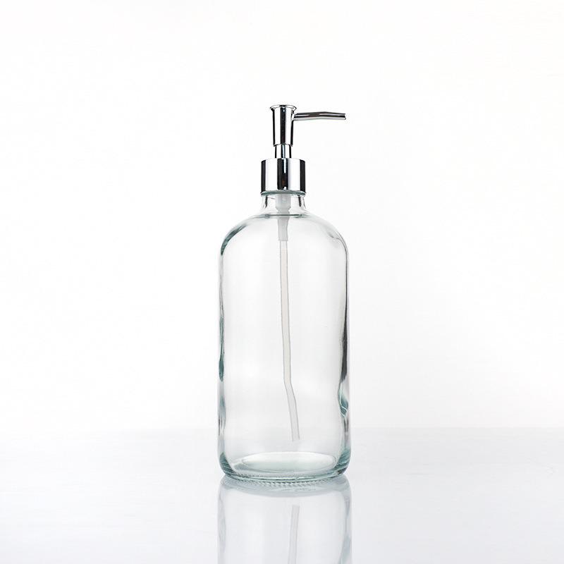 Glass Pump Dispenser Bottles for Lotion, Shower Gel, Hotel & B&B Hand Sanitizer