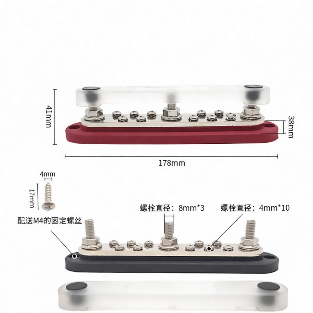 High Current Bus Bar 300A Terminal Junction Block Stud For Car Marine RV Boat Electrical Power Wiring Connection Modules