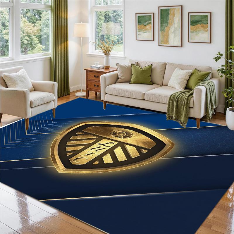 Leeds United Design Crystal Velvet Rug Soft Decorative Mat for Bedroom Entrance