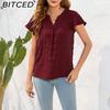 BITCED Spring/Summer Women's Loose-Fit Casual T-Shirt O-Neck Short-Sleeve Commuter Sweater Top