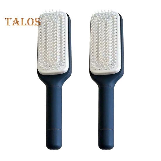 

2 шт. Самоочищающаяся щетка для волос с вращающейся ручкой, выдвижная щетина, массажная расческа для кожи головы, антистатическая женская расческа для укладки длинных вьющихся волос, распутывающая расческа серый