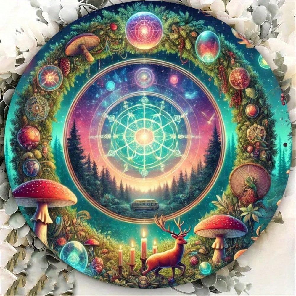

Vintage Round Tin Sign Metal Poster 7.8x7.8 Inch Home Decor Wall Art 20x20 різнокольоровий
