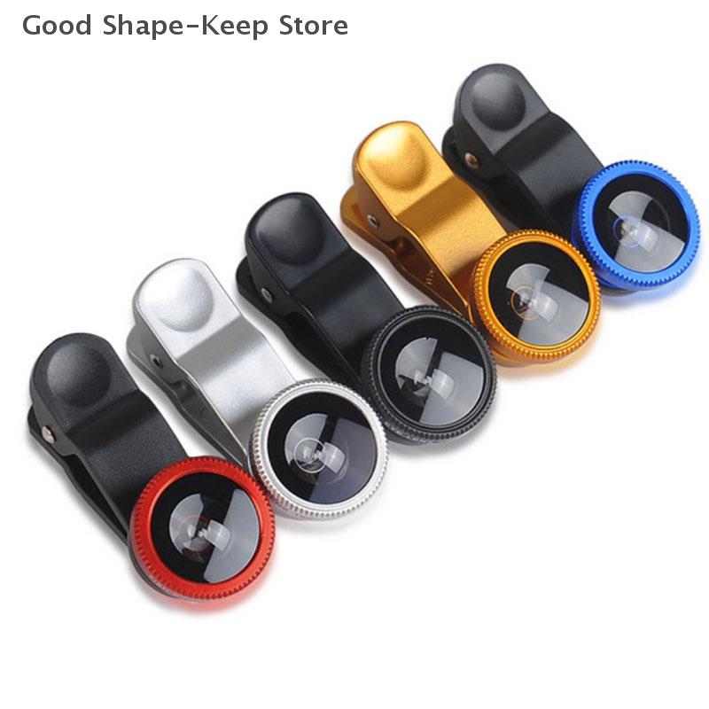 180 Degree Cell Phone Lens Magnifier - Fisheye Wide Angle Macro Selfie 3-in-1 Clip Lens for Universal Smartphone Use