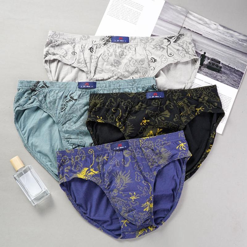Men's Underwear Briefs Men's Cotton Briefs Comfortable Breathable Large Size Underwear