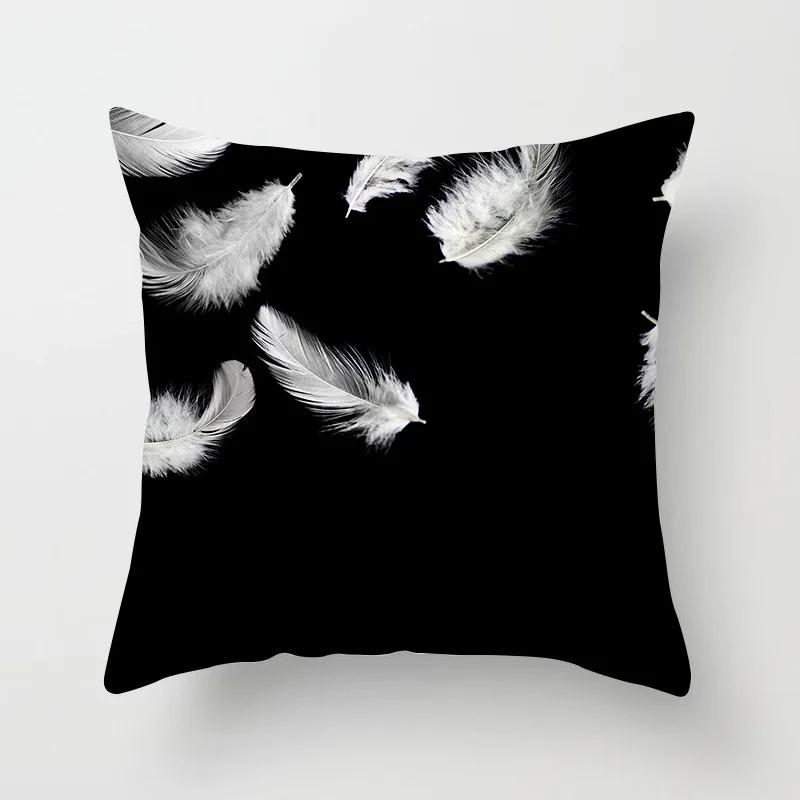 Simple Black and White Pattern Pillowcase Office Living Room Car Ornaments Home Pillowcase