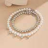 Suitable for Travel Beach Style Shell Starfish Conch Pendant Necklace Simple Imitation Pearl CCB Beaded Clavicle Chain Girl