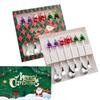 Set Regalo Cucchiaini da Caffè Forchette di Natale in Scatola con 1 Biglietto di Natale, Cucchiaino da Caffè Natalizio Forchette da Cena Cucchiaino da Dessert Stoviglie Regalo