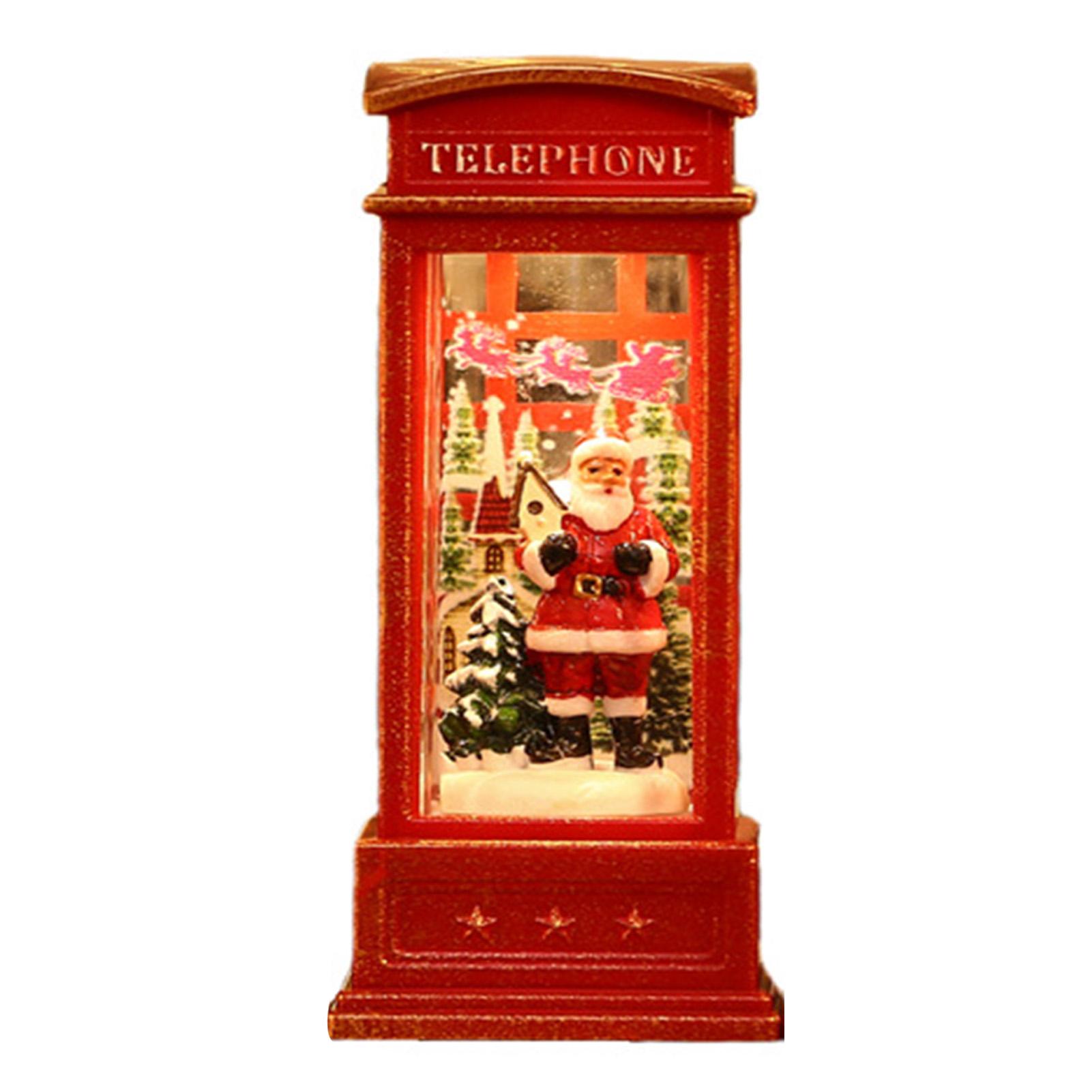 Christmas Decorations Snow Globe Snow Globe Lantern Telephone Booth Designed Christmas Luminous Ornament for Bar KTV Decoration