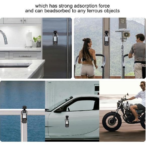 Osmo Pocket 3 Magnetic Phone Holder Compatible for iPhone, Magnetic Mount Expansion Adapter Frame with 360° Adjustable Light Holder Compatible for