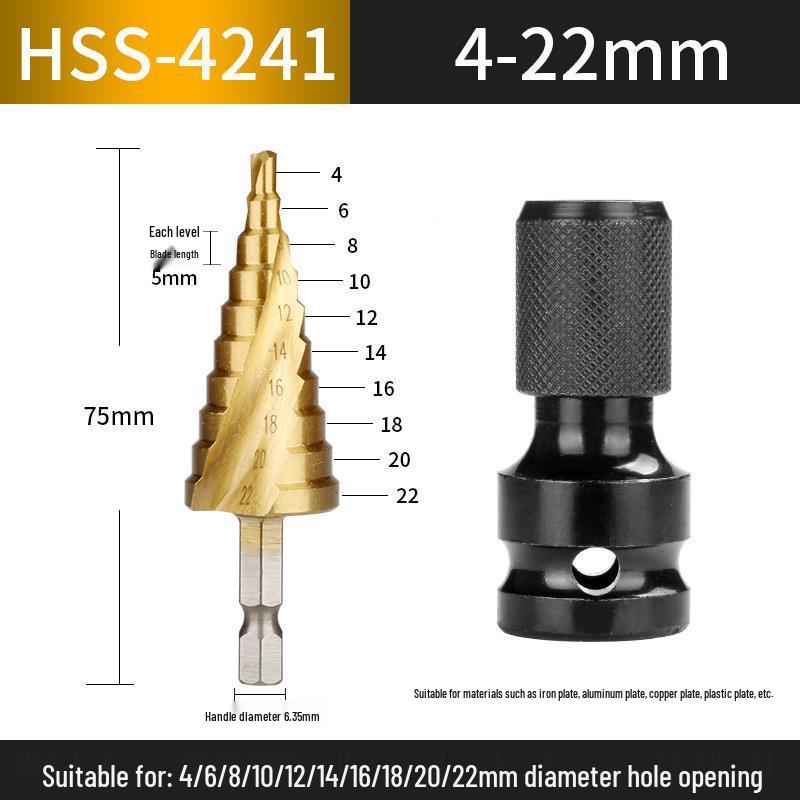 Multifunctional Tapered Steel Pagoda Drill Bit Set for Hard Metal and Stainless Steel