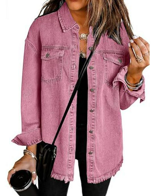 Women's Loose-Fit Brushed Denim Jacket