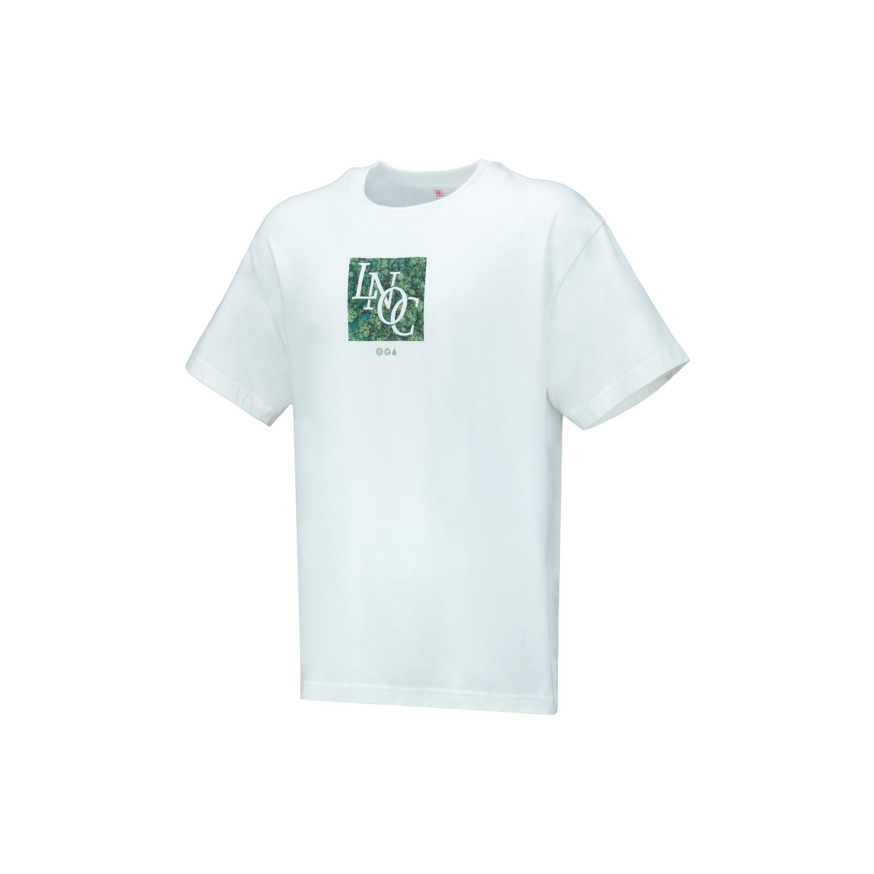 Li-Ning Printed Graphic Crew Neck T-shirt White Green Unisex AHST129-1 L