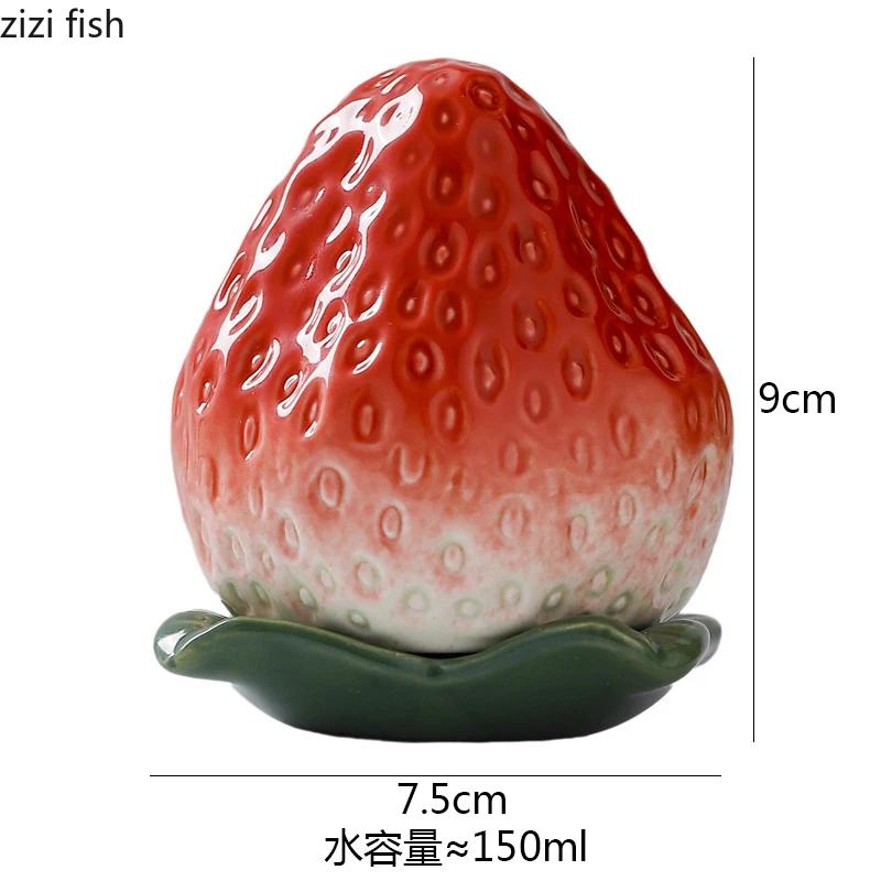 Strawberry Ceramic Tea Jar Simulation Fruit Storage Jar Sealed Moisture Proof Jar Tea Box Household Tea Storage Container