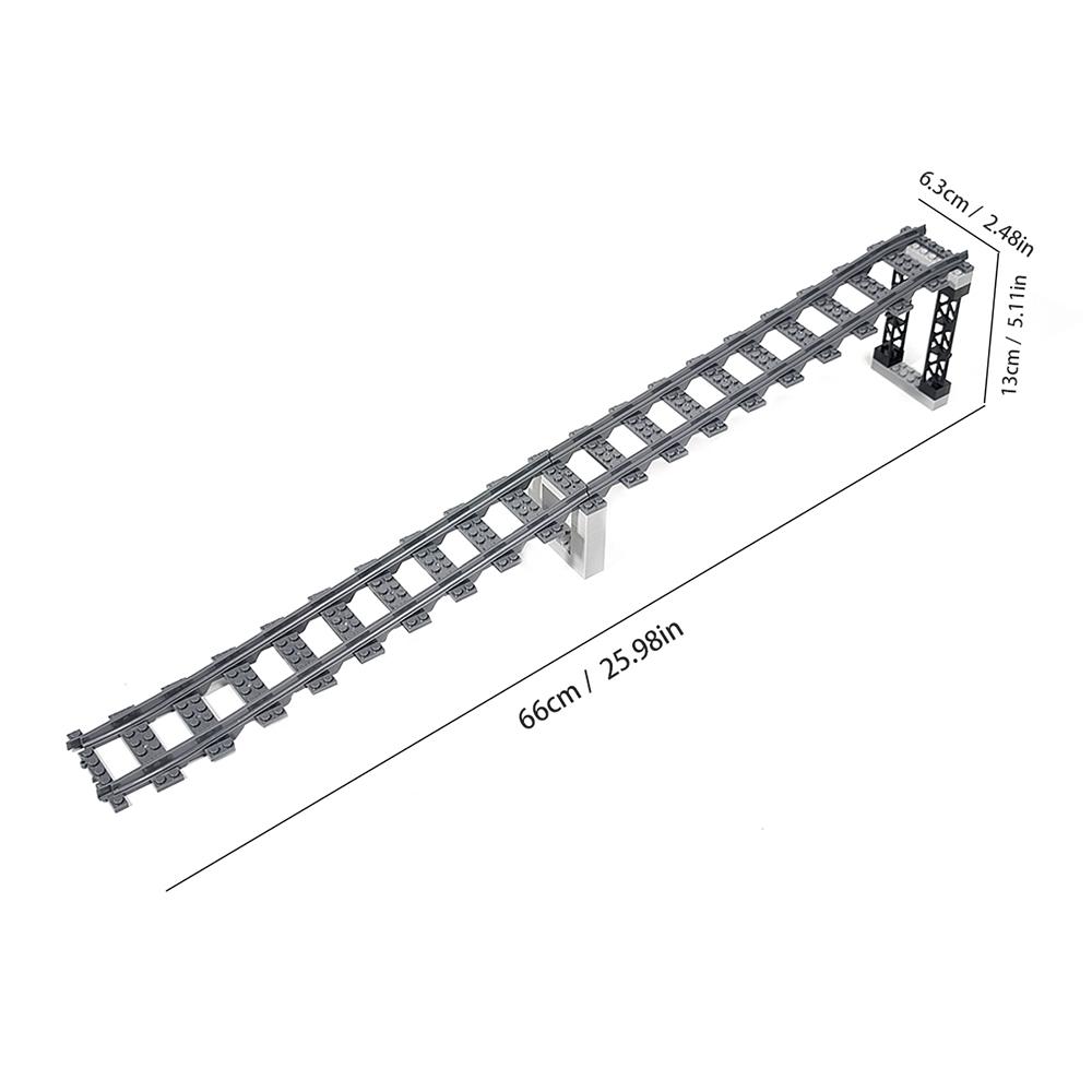 City train track expansion set, straight track, curved track, branch track, DIY assembly building block toy accessories