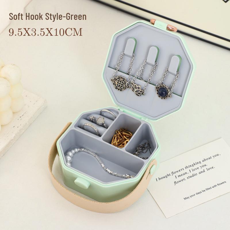 

High-End Portable Mini Jewelry Box for Ear Studs, Rings, and Necklaces