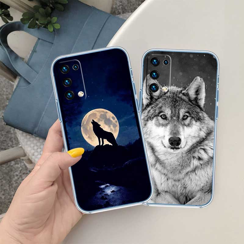 UP6 Transparentes Handyhülle mit Wolf-Motiv für Samsung Galaxy A04 A04S A14 A23 A34 A54 M23 M33 M52 M53
