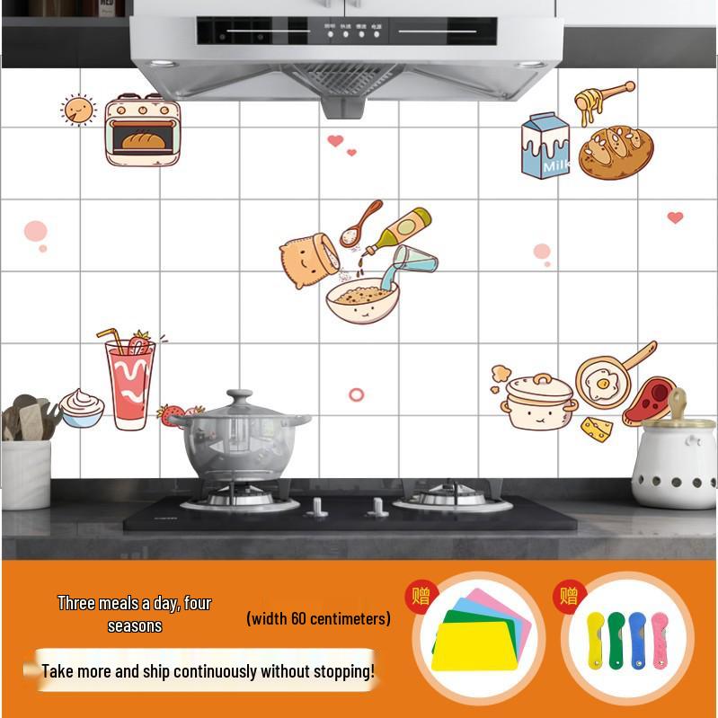 High-Temperature Resistant, Waterproof, Oil- and Moisture-Proof Kitchen Wall Stickers - Self-Adhesive Aluminum Foil for Cabinets and Stoves