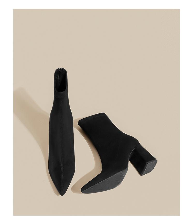 Fashion Fashion Pointed Toe Short Booties 2025 Spring Autumn Women Stretch Sock Boots New Style Ladies Elegant Thick Heels Botas Mujer
