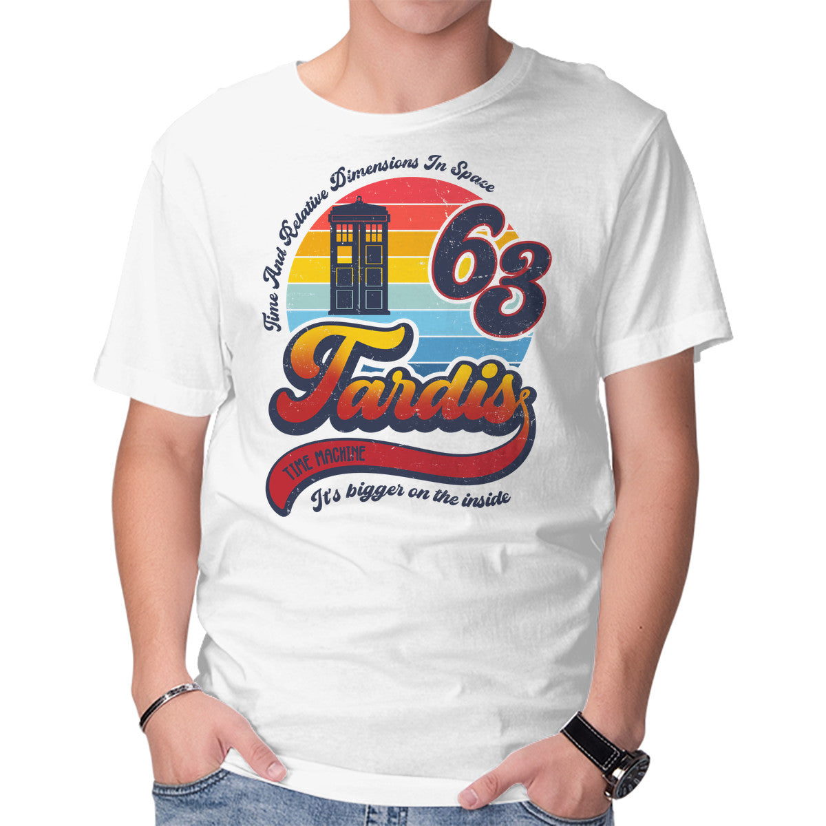 Unisex Crew Neck T-Shirt Bigger on the Inside Graphic Short Sleeve Casual Tee L