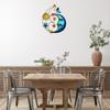 Metal Sun Outdoor Wall Art Decor, Large Size 17'' Sun Face Metal Wall Sculpture with Moon & Stars for Home Wall Decoration Living Room, Bedroom,