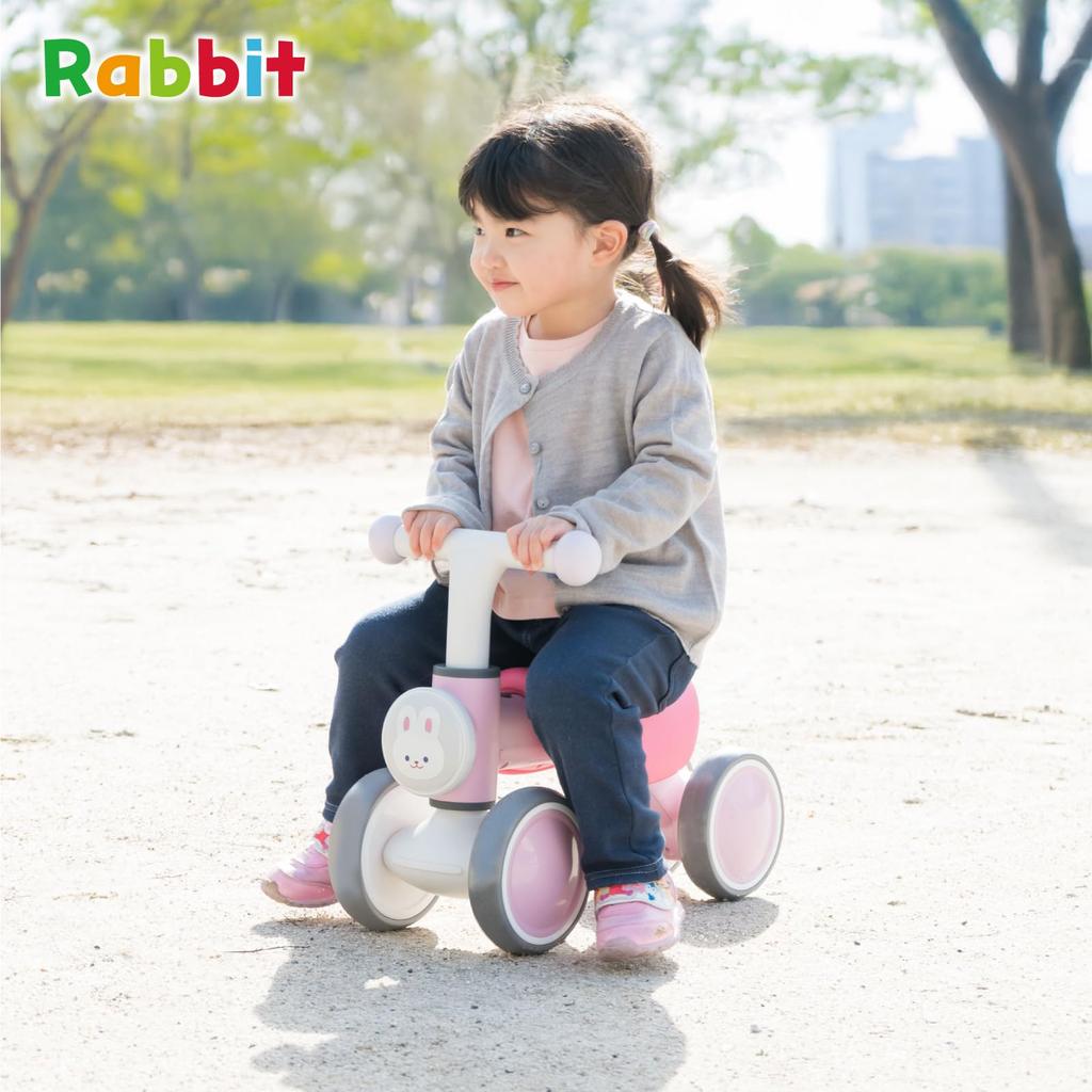Good Design Award PYKES PEAK Little Rider Stroller for Kids Ages Birthday Balanced Toy with Rabbit Design [US Winner] Children's Four-Wheeled 1+,