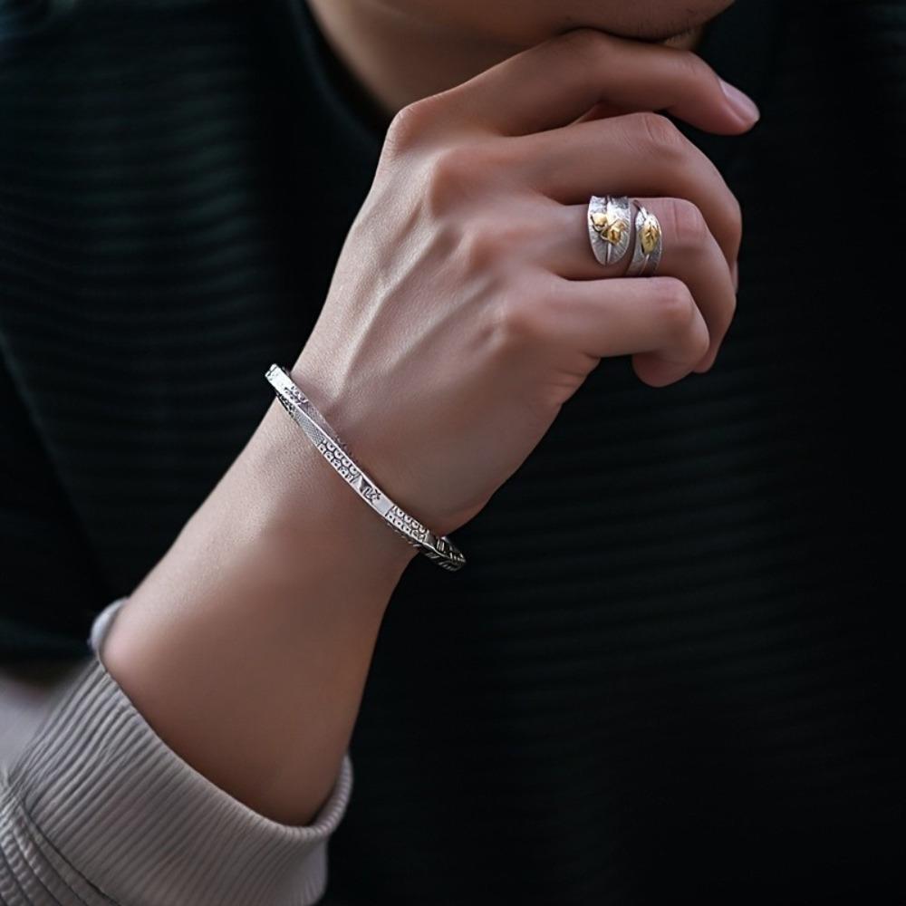 Men's Adjustable Bracelet, Vintage Forest Solid Bracelet, Exquisite and Mysterious Classic Design, Valentine's Day Christmas Gift.