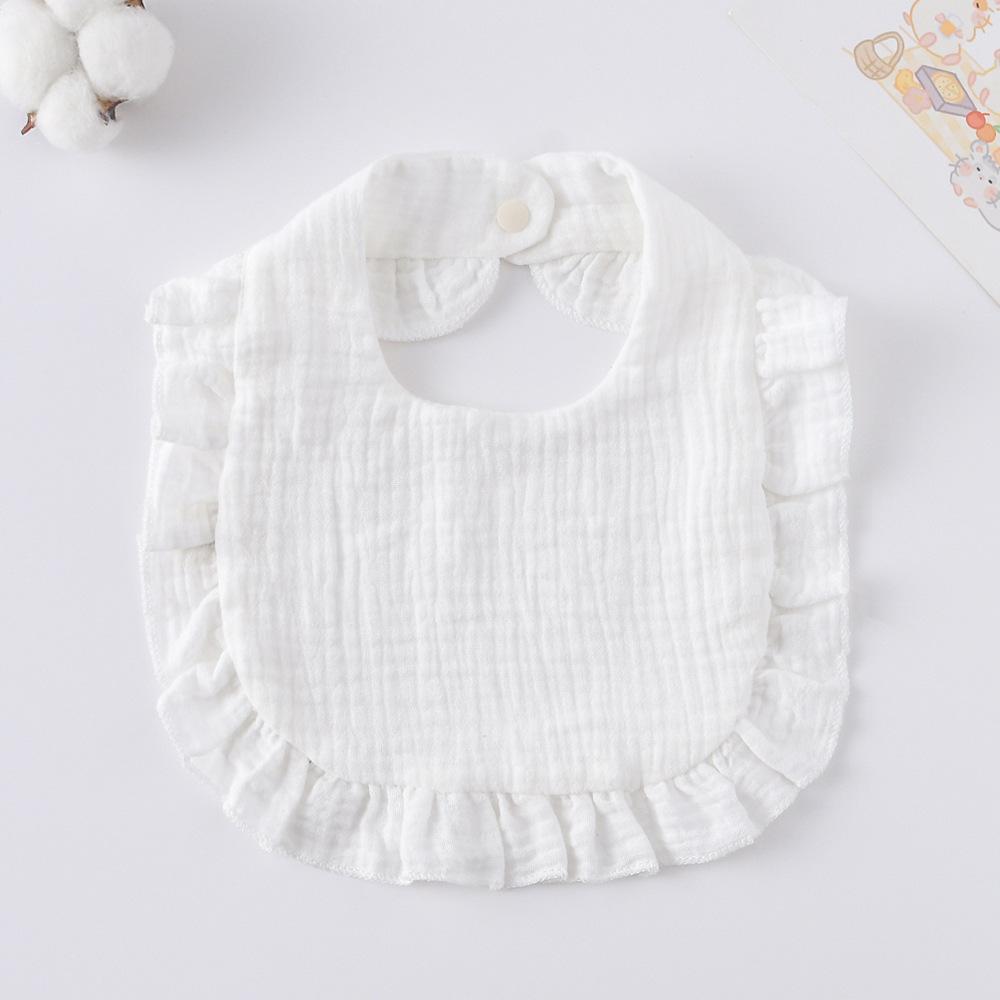 Ruffle Baby Drool Bibs: Pure Cotton Printed Lace Bibs