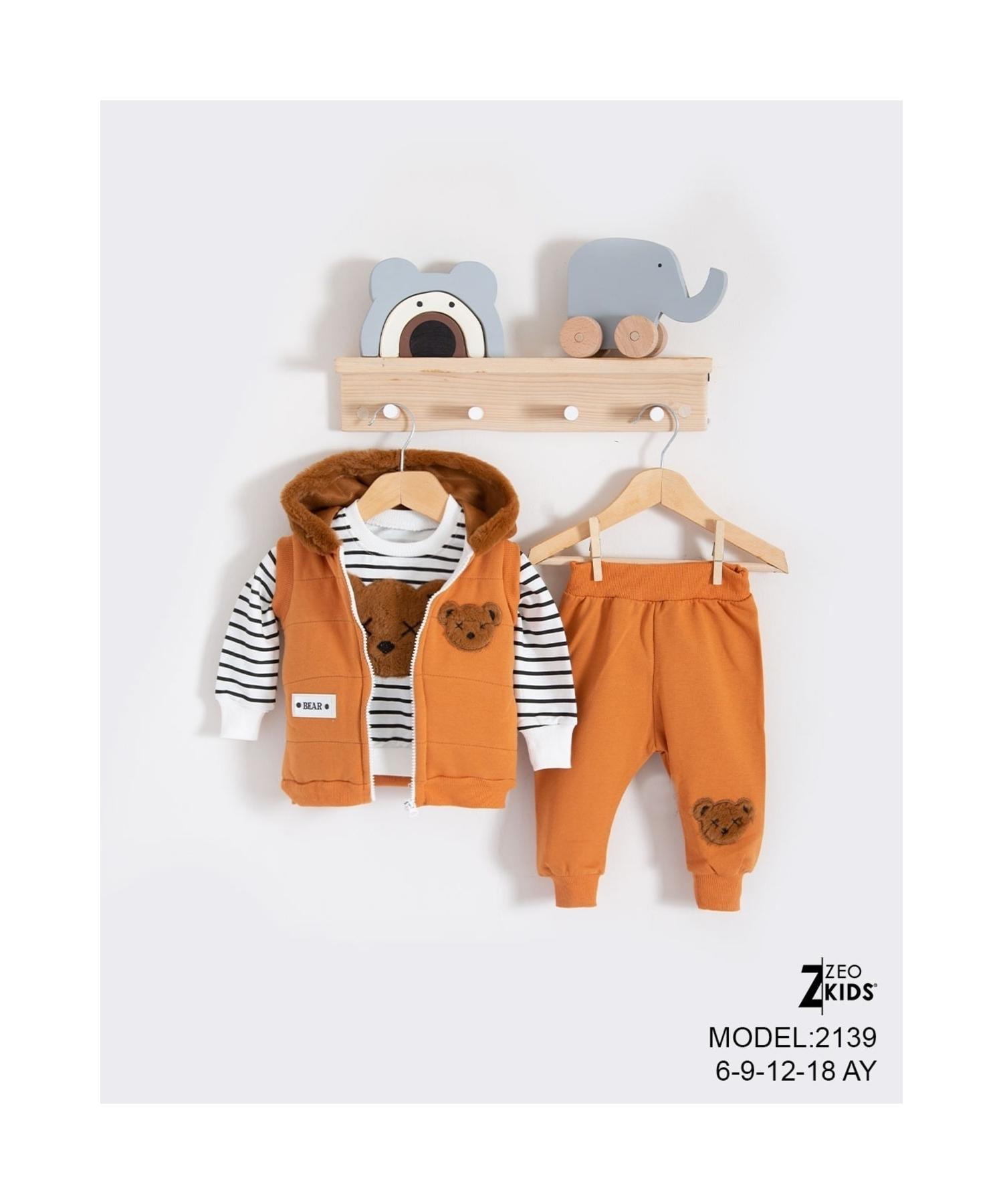 

Elit Babys Teddy Bear Printed Vest Trio Set