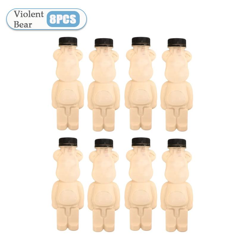 1-10PCS 500ml Violent Bear Milk Tea Bottle Disposable PET Transparent Juice Bottle Cartoon Bear Portable Juice Yogurt Bottle